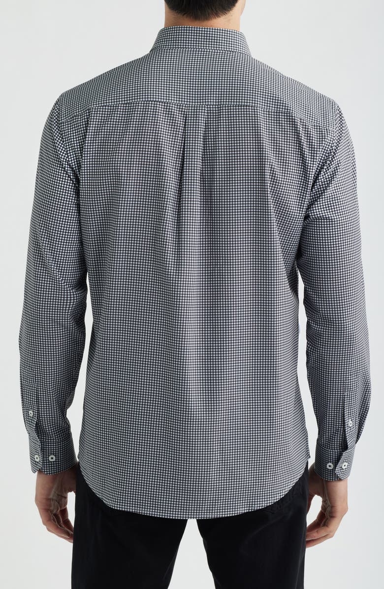 Johnston & Murphy XC+<sup>™</sup> Performance Game Day Gingham Button-Up Shirt, Alternate, color, Black