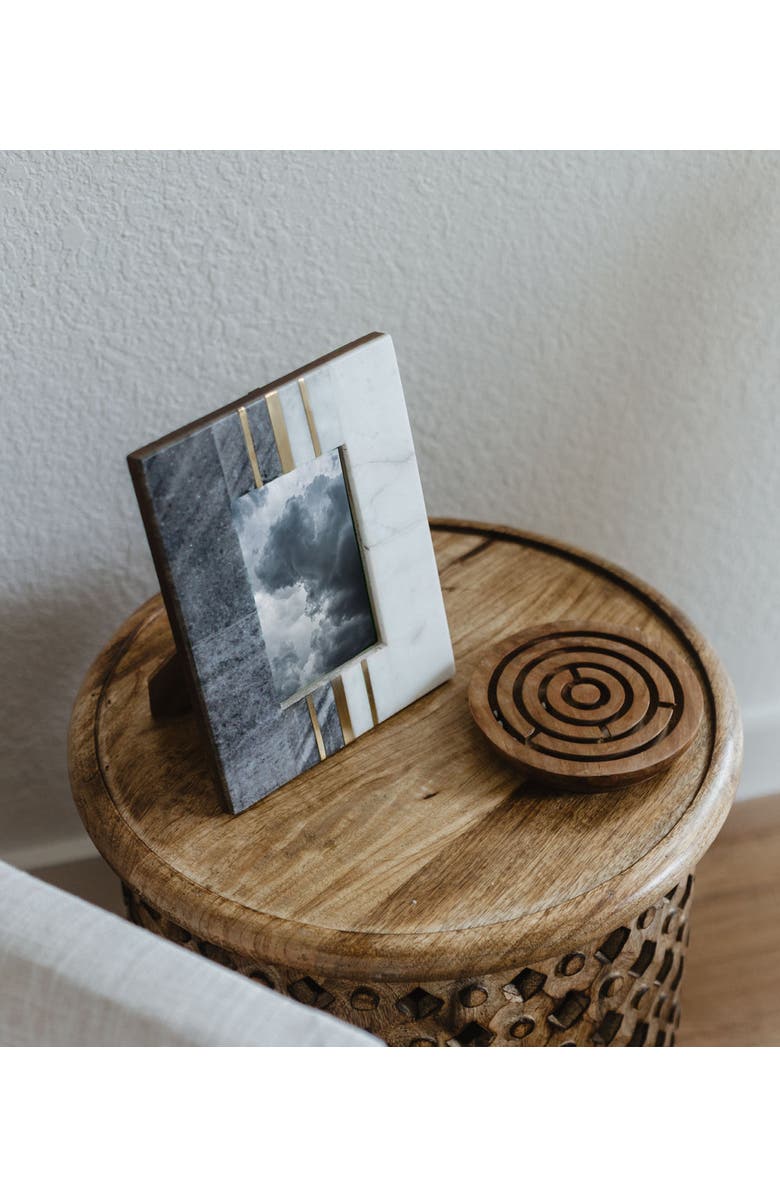 Matr Boomie Sammita 4x6 Black & White Picture Frame - Hand Carved Marble, Alternate, color, 