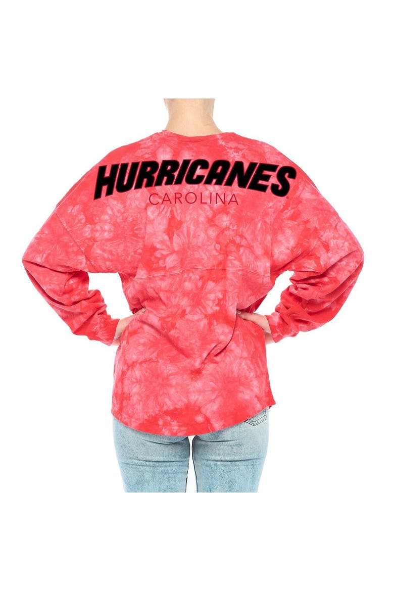Women's Fanatics Branded Red Carolina Hurricanes Crystal-Dye Long Sleeve T-Shirt, Alternate, color, Red