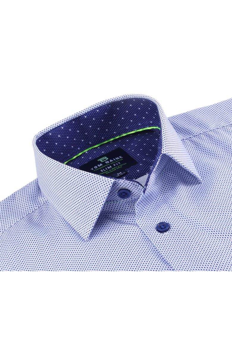 TOM BAINE Regular Fit Performance Stretch Long Sleeve Button Front Shirt, Alternate, color, Blue Dot