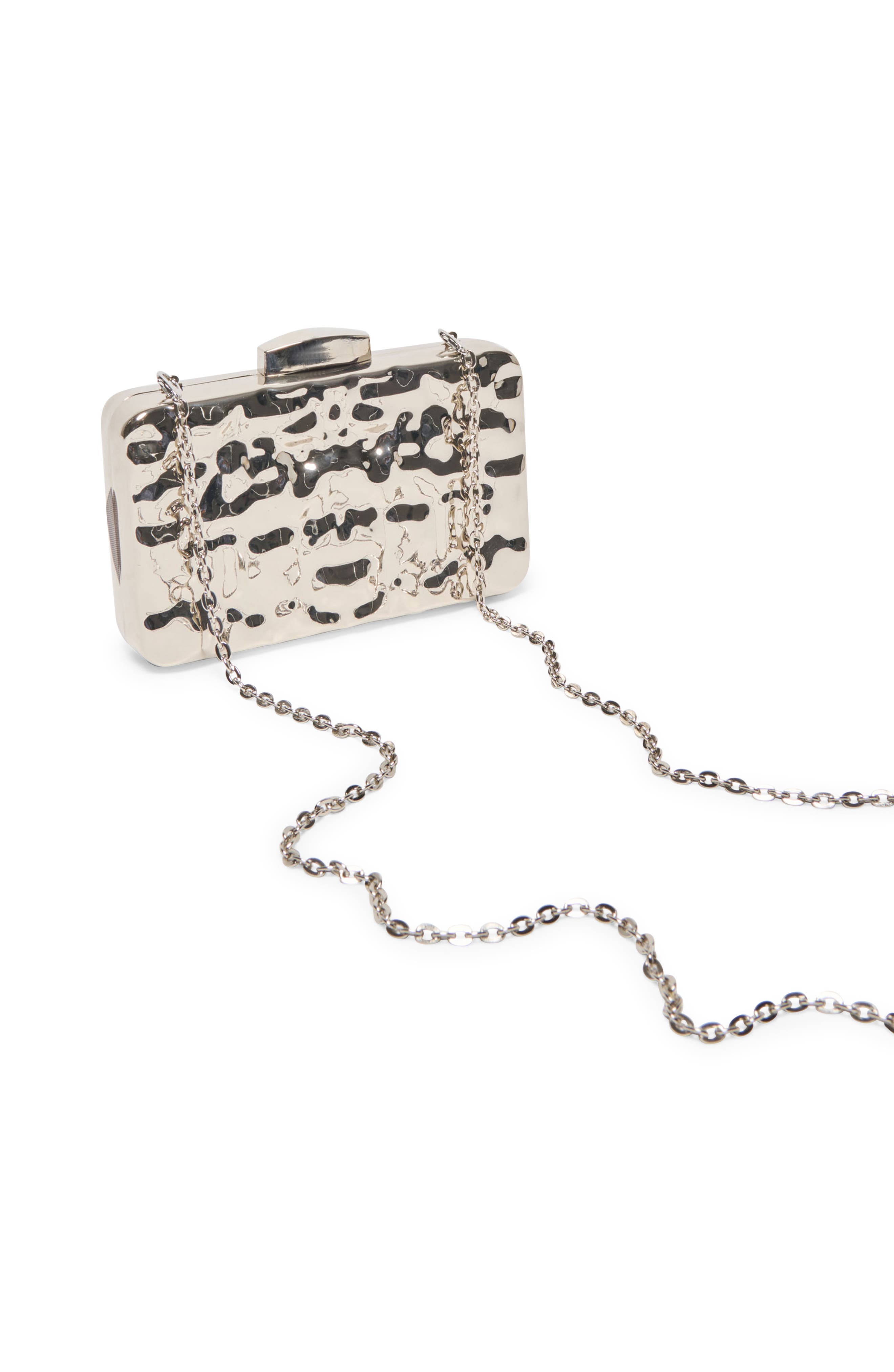 Dolce Vita Metal Frame Clutch, Alternate, color, Silver
