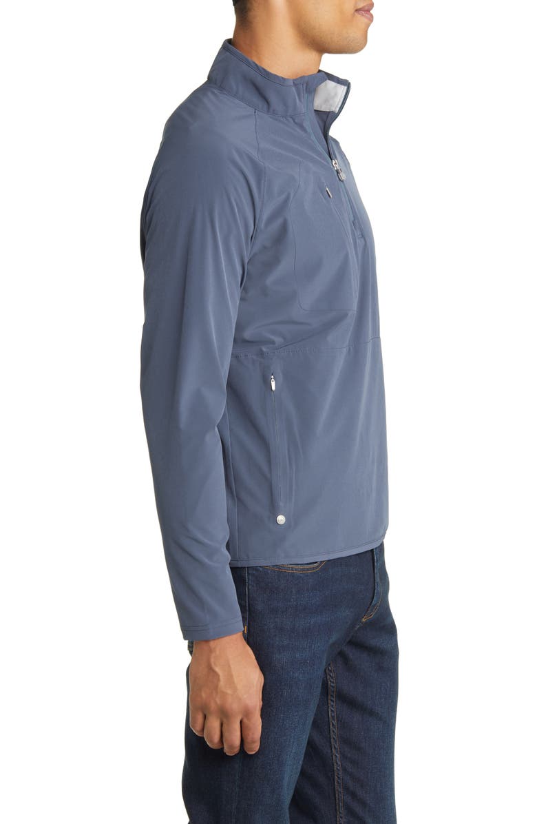 Peter Millar Crafted Flex Adapt Wind Cheater Half Zip Water Resistant Pullover, Alternate, color, 