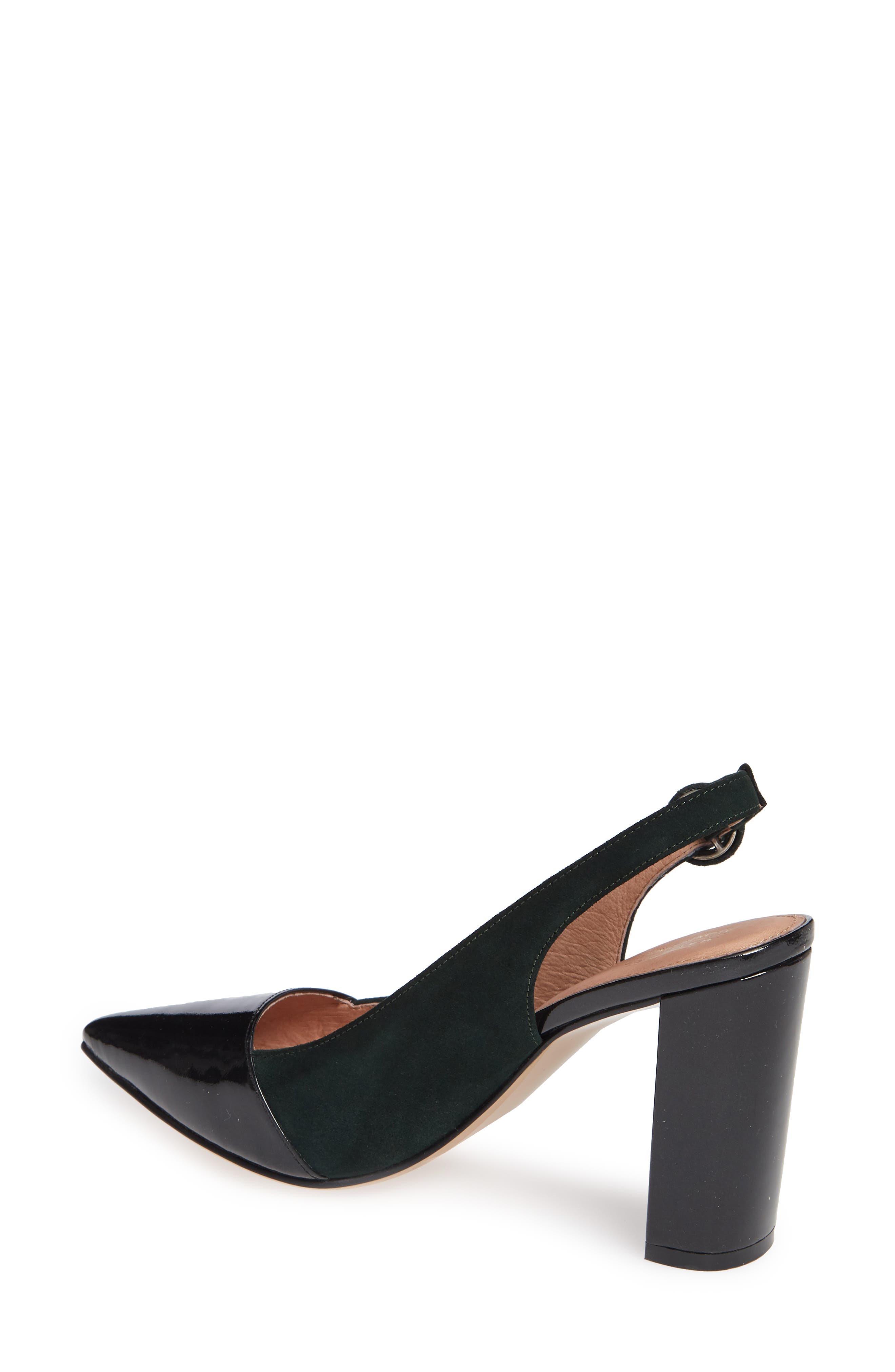 x Atlantic-Pacific Larissa Slingback Pump, Alternate, color, FOREST GREEN/ BLACK PATENT