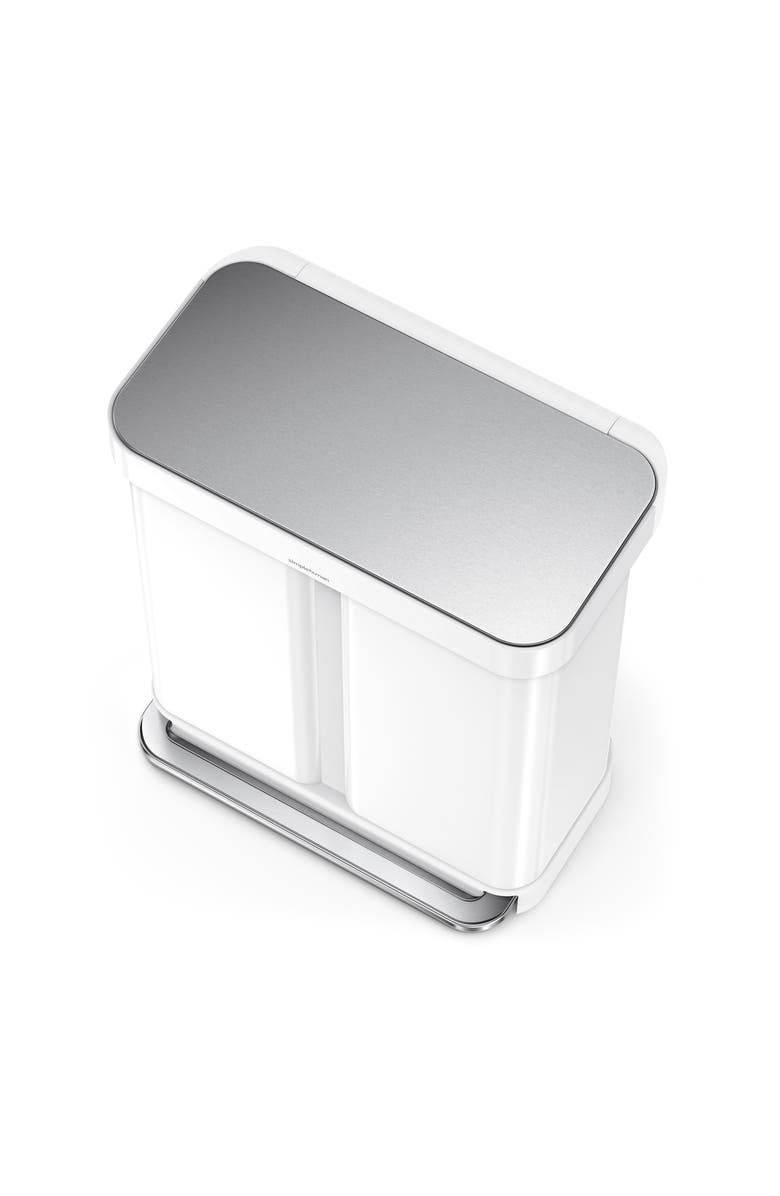 simplehuman 58L Dual Compartment Rectangular Step Trash Can, Alternate, color,