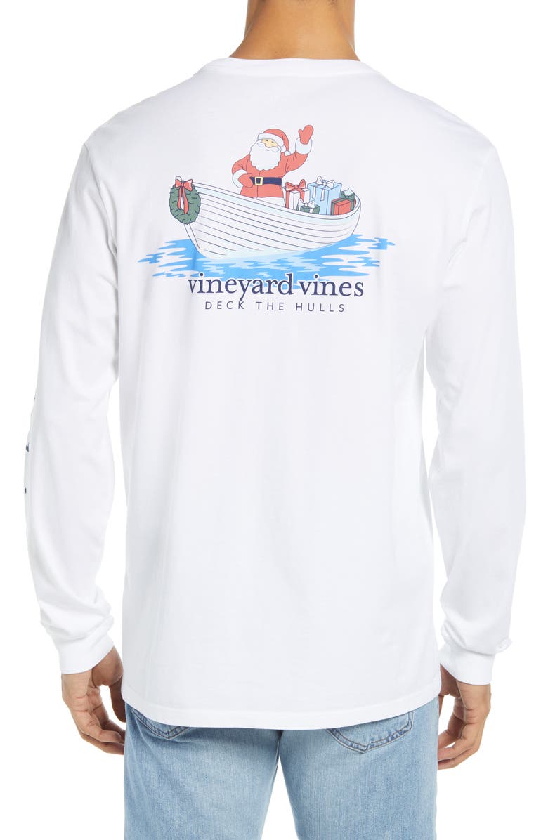 vineyard vines Men's Deck the Halls Long Sleeve Pocket Graphic Tee, Alternate, color,