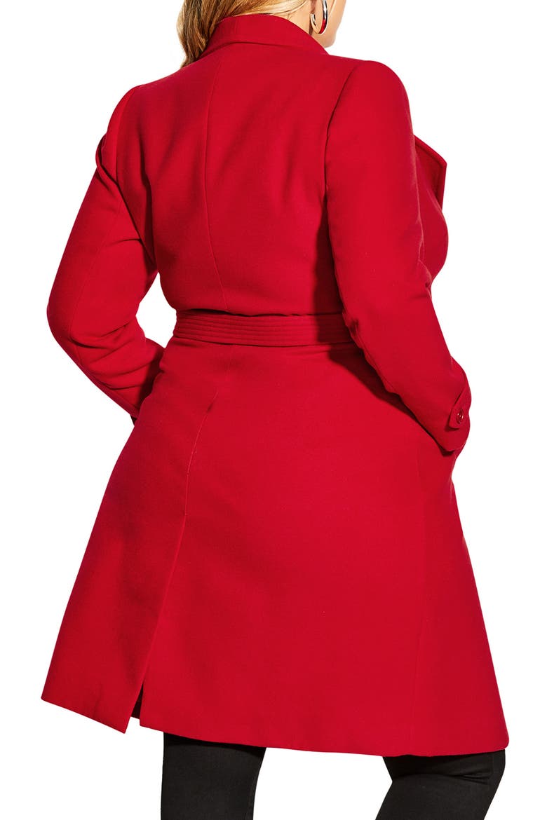 So Chic Wrap Coat, Alternate, color, LUST RED