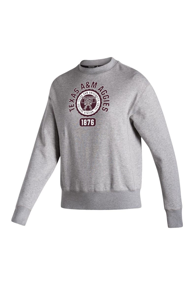 Women's adidas Heathered Gray Texas A&M Aggies Vintage Circle Pullover Sweatshirt, Alternate, color, Heather Gray