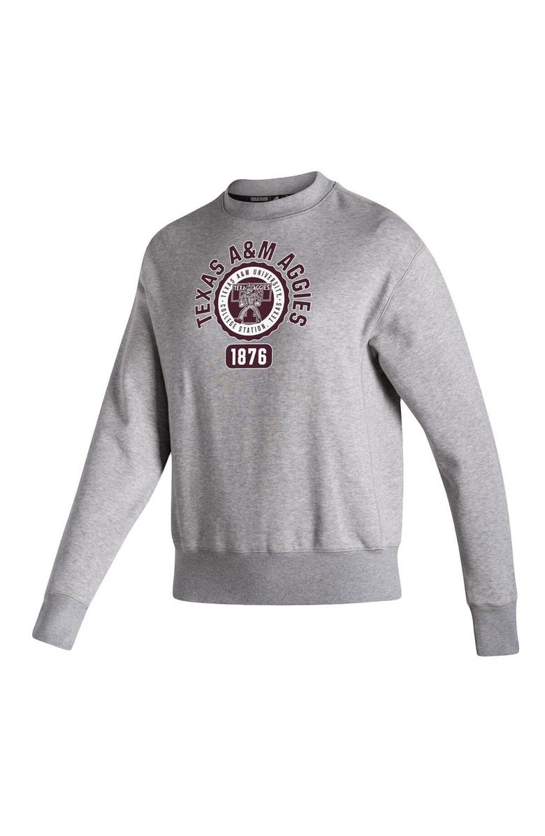 adidas Women's adidas Heathered Gray Texas A&M Aggies Vintage Circle Pullover Sweatshirt, Alternate, color, Heather Gray