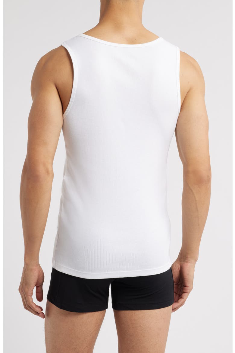 3-Pack Ribbed Cotton Tanks, Alternate, color, WHITE