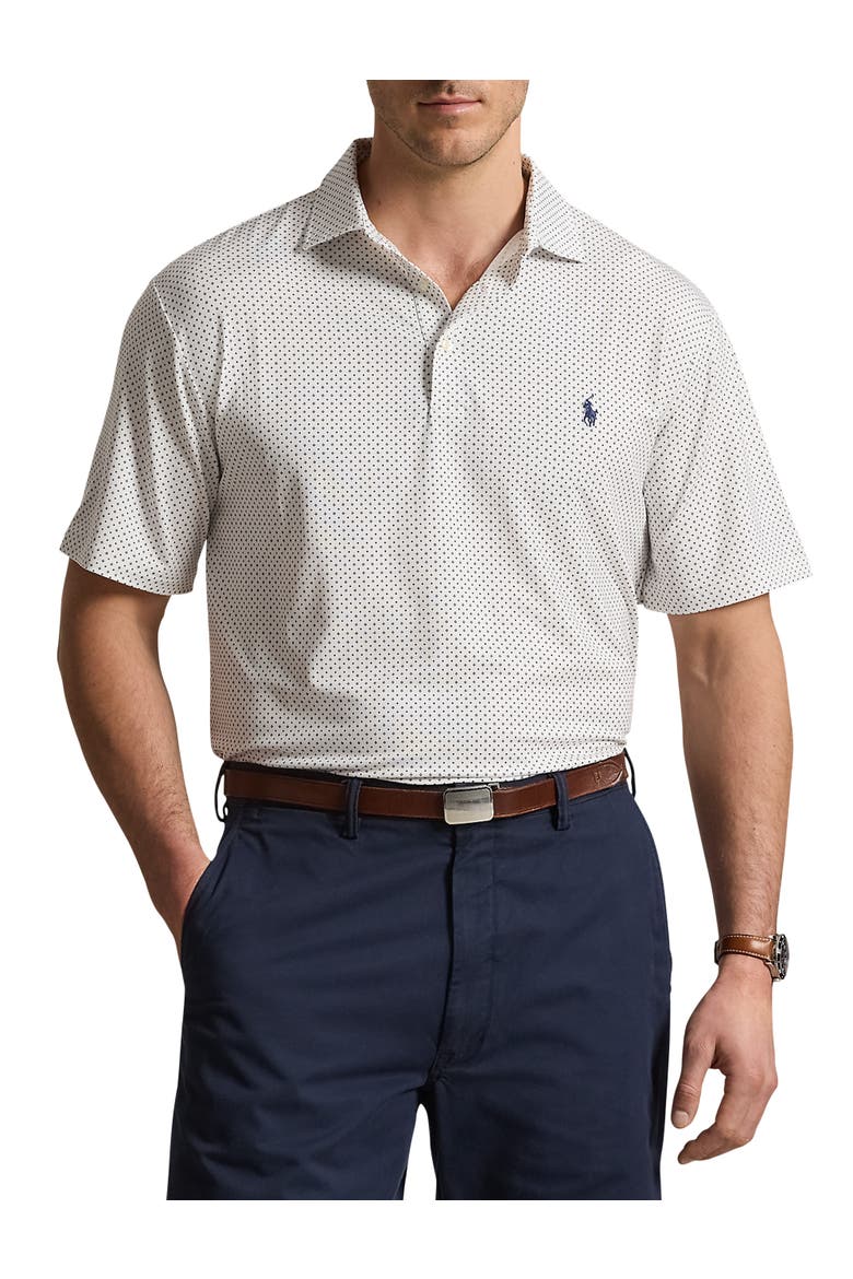 Big & Tall Performance Polo Shirt V3, Main, color, WHITE GEO DOT PRINT