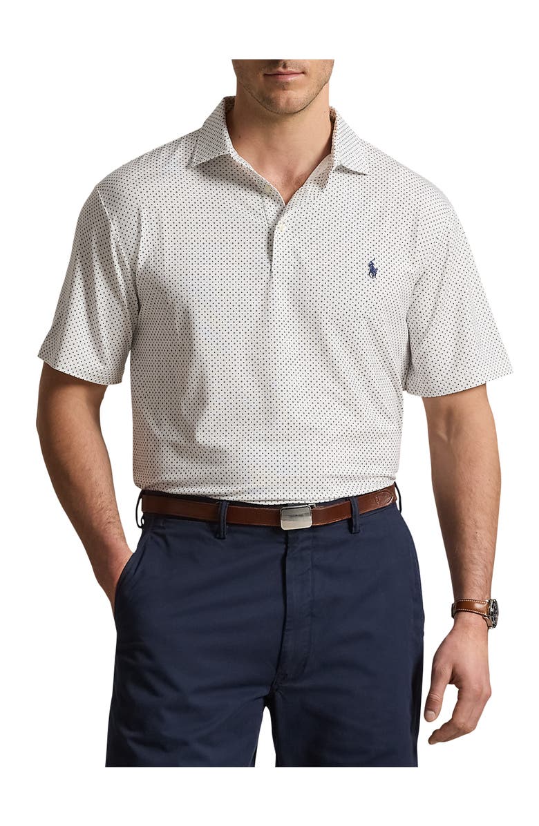 Polo Ralph Lauren Big & Tall Performance Polo Shirt V3, Main, color, White Geo Dot Print