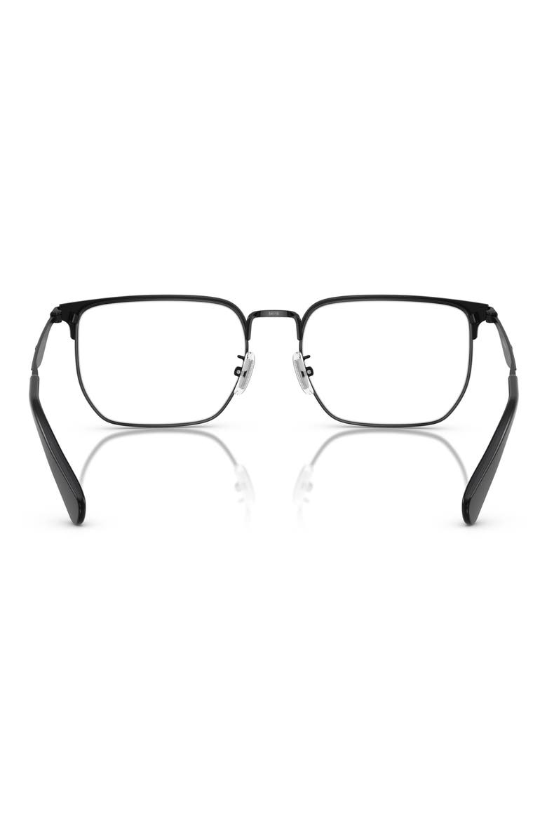 57mm Rectangular Optical Glasses, Alternate, color, SATIN BLACK / DEMO LENS