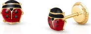 Tiny Blessings 14K Gold Red Lil' Ladybug Stud Screw Back Earrings