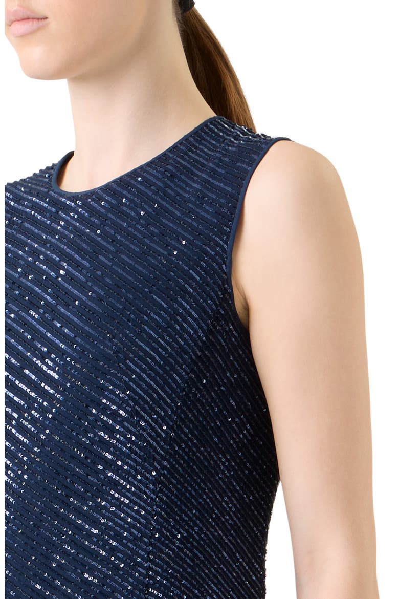 Bias Stripe Sequin Gown, Alternate, color, DENIM BLUE
