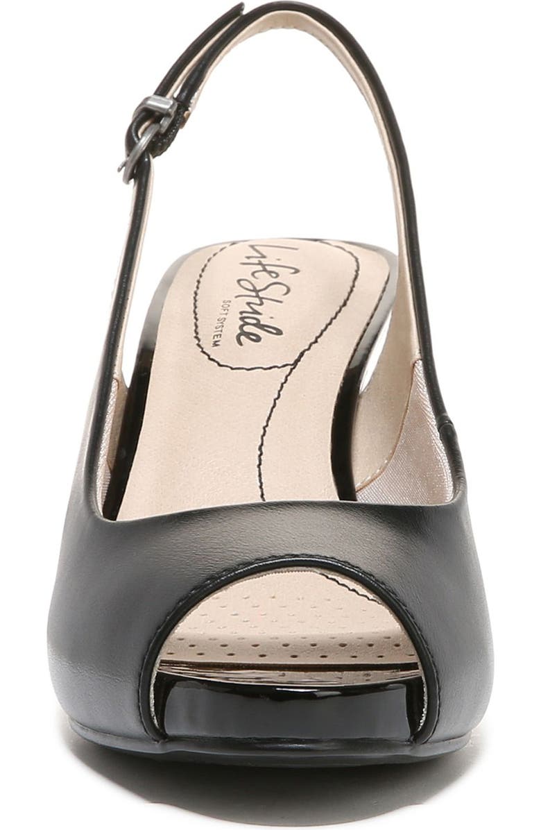 LifeStride Teller Slingback Peep Toe Pump - Wide Width Available, Alternate, color, Black
