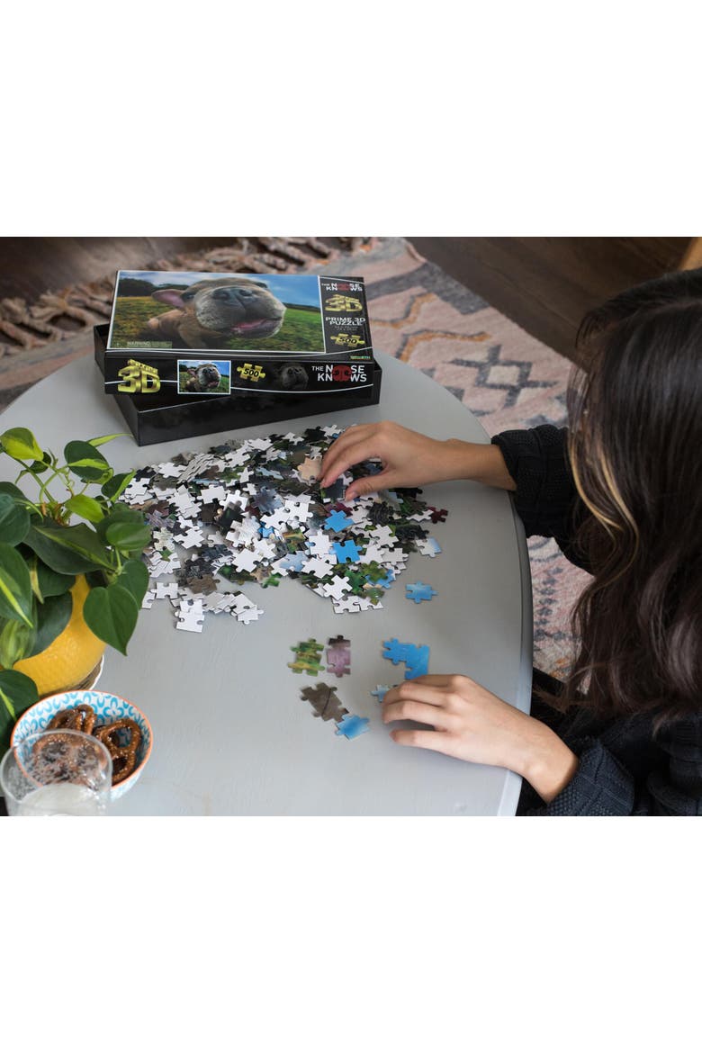 Pugsley The Nose Knows Super 3D 500 Piece Jigsaw Puzzle For Adults And Kids, Alternate, color, Multi-Color