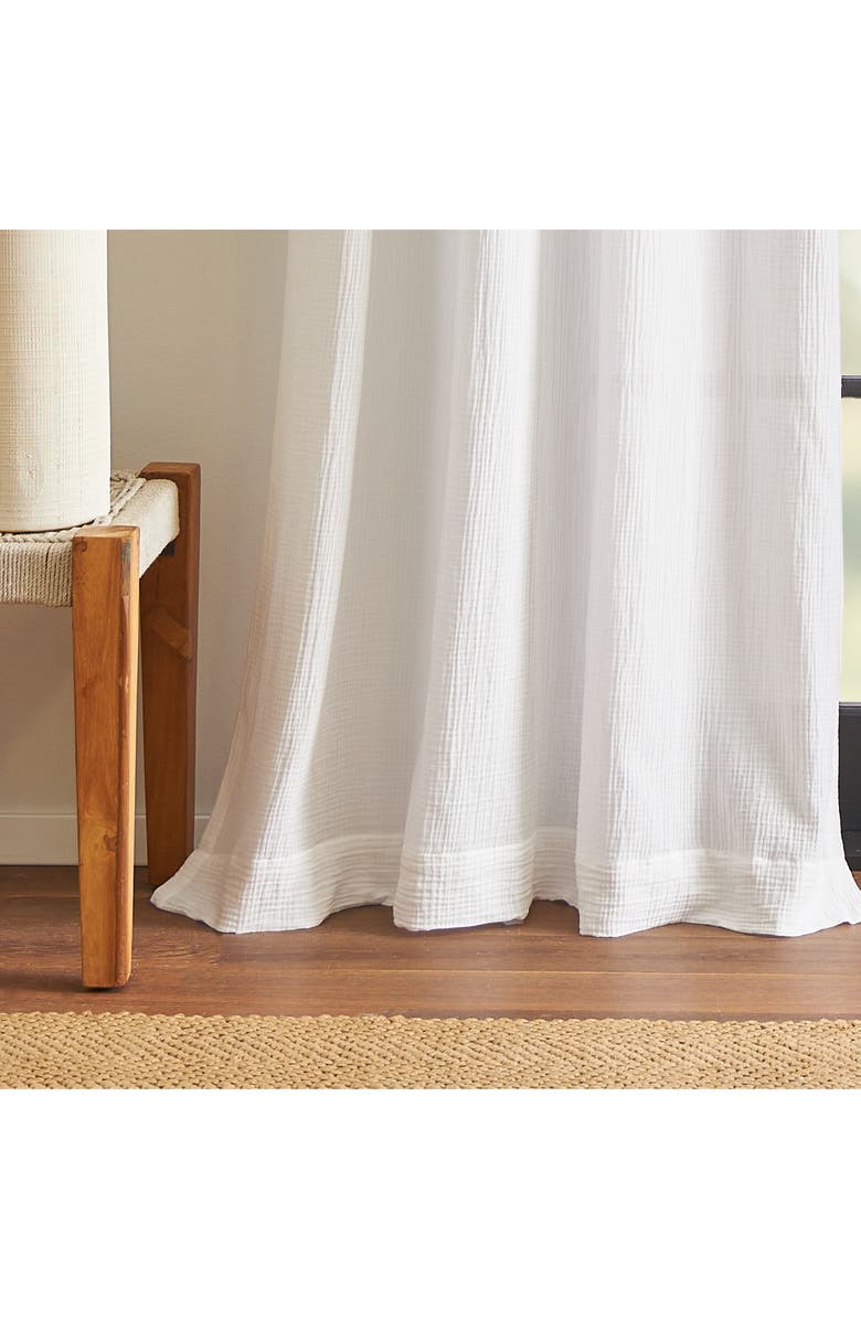 DKNY Pure Set of 2 Tie Tab Cotton Gauze Curtain Panels, Alternate, color,