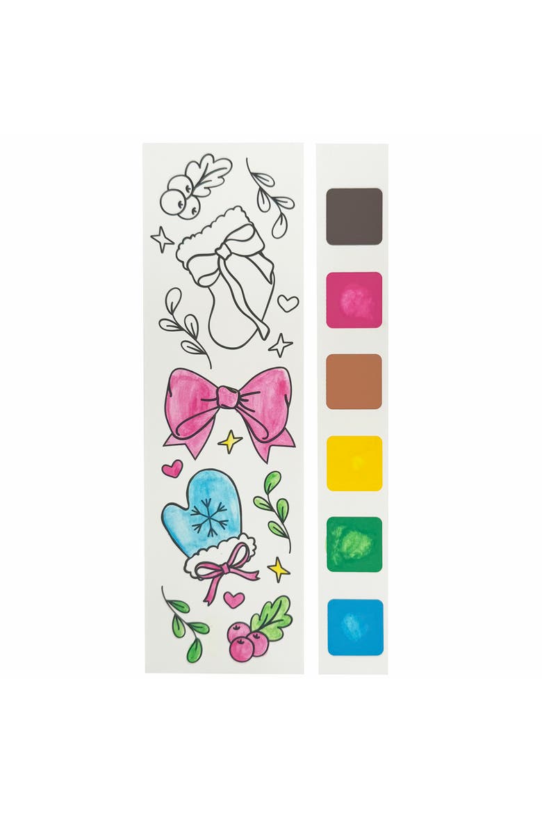 Watercolor Bookmark Pad, Hot Cocoa, 8 Christmas Designs, Alternate, color, Multicolored