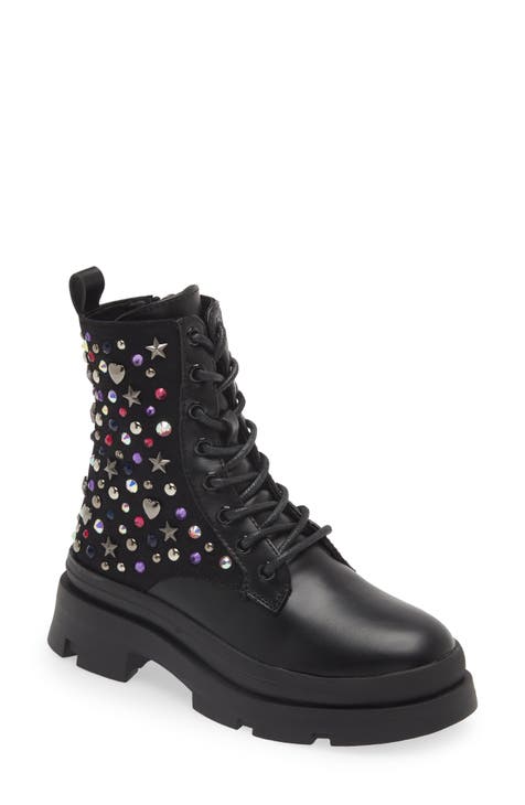 Kids' JKrissen Glitter Stud Combat Boot (Little Kid & Big Kid)