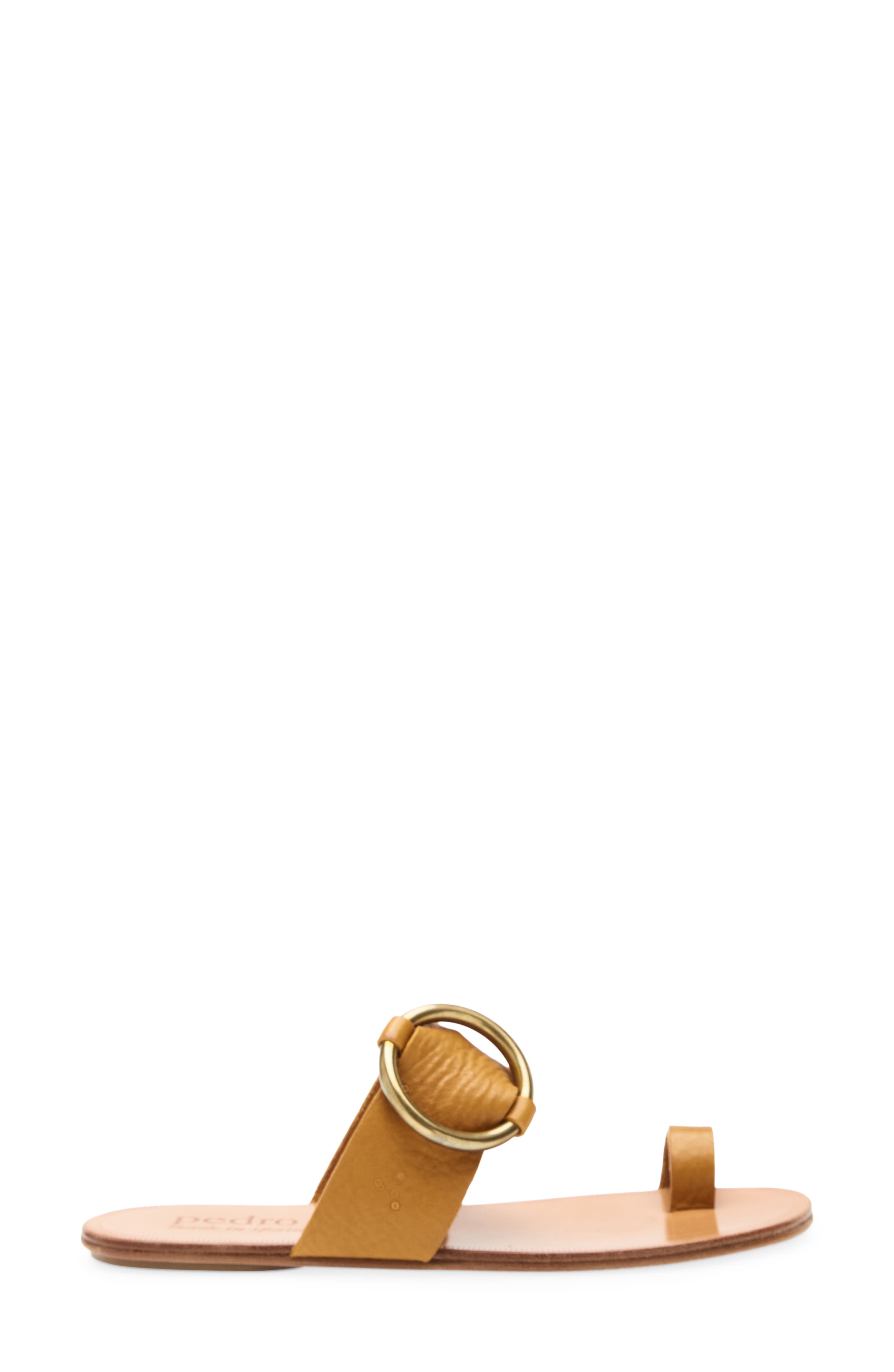 Pedro Garcia Pema Flat Slide Sandal, Alternate, color, Honey Vacchetta