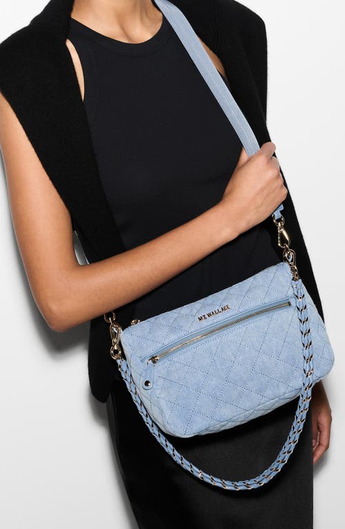 Mz Wallace Crosby Quilted Denim Crossbody Bag In True Light Denim