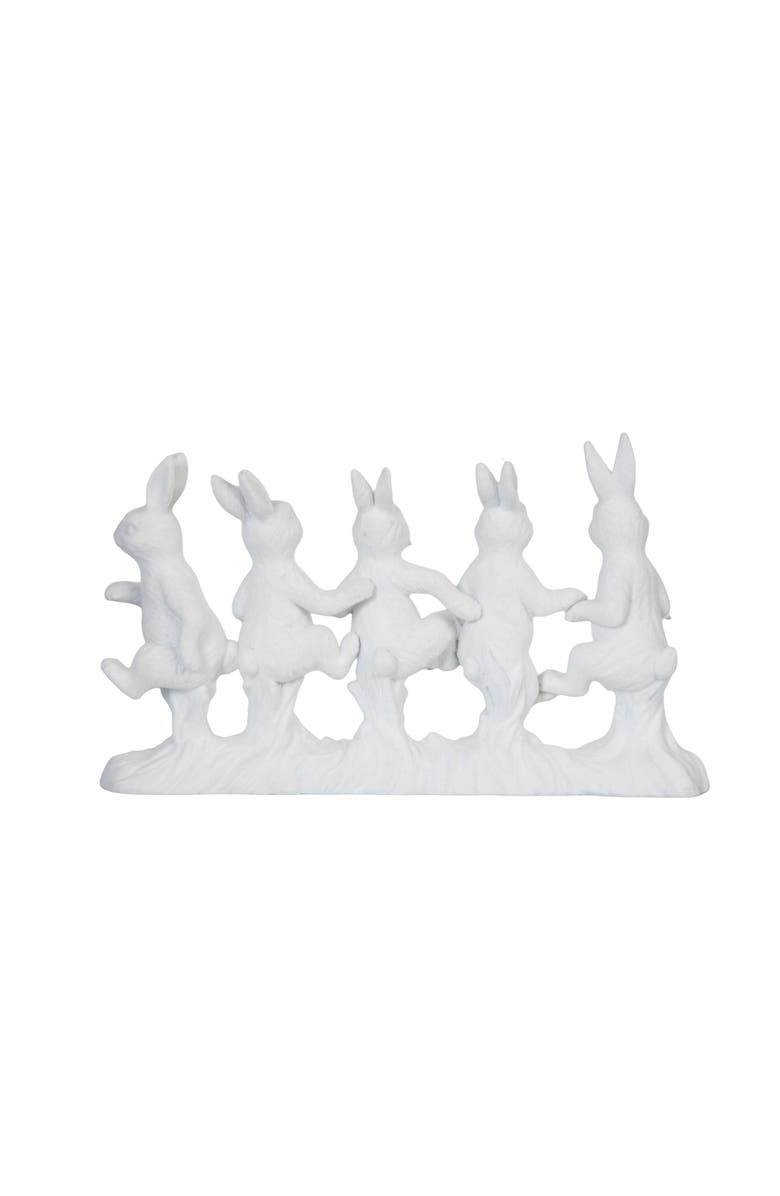 Gallerie II Happy Hopping Easter Bunnies Decorative White Figurine 6.25" x 11", Alternate, color, White