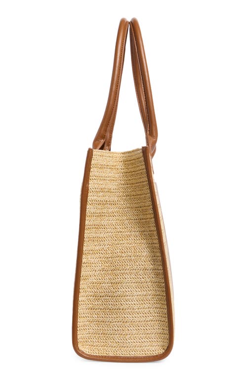 Bcbg Straw Tote Bag In Natural/cognac