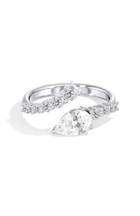 Pear Bypass Lab Diamond Ring in 14K