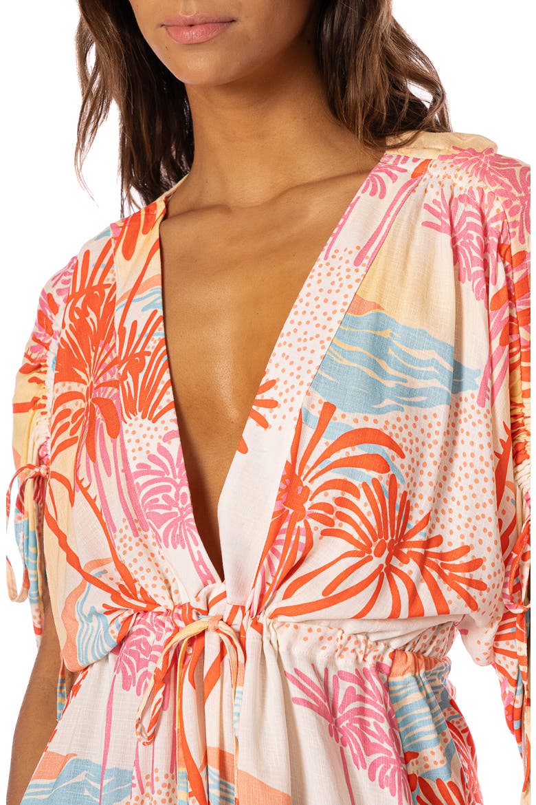 Cali Sea Mousse Cover-Up Minidress, Alternate, color, ORANGE MULTI
