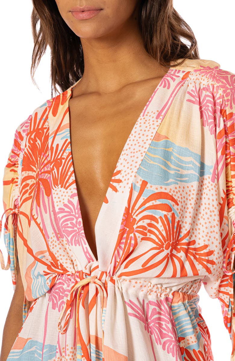 Maaji Cali Sea Mousse Cover-Up Minidress, Alternate, color, Orange Multi