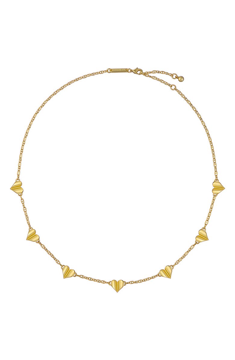 Ted Baker Helena Flutter Heart Station Necklace, Main, color, Metallic Gold