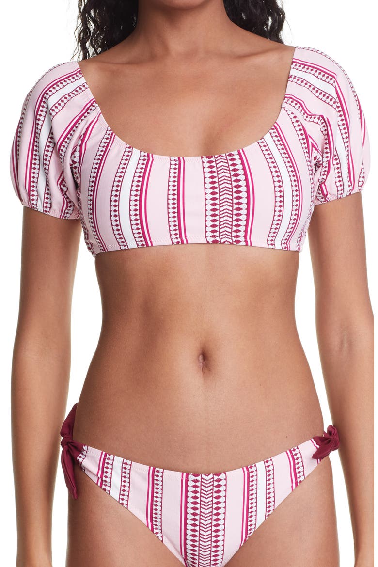 Neela Pouf Crop Bikini Top, Main, color, PINK C2