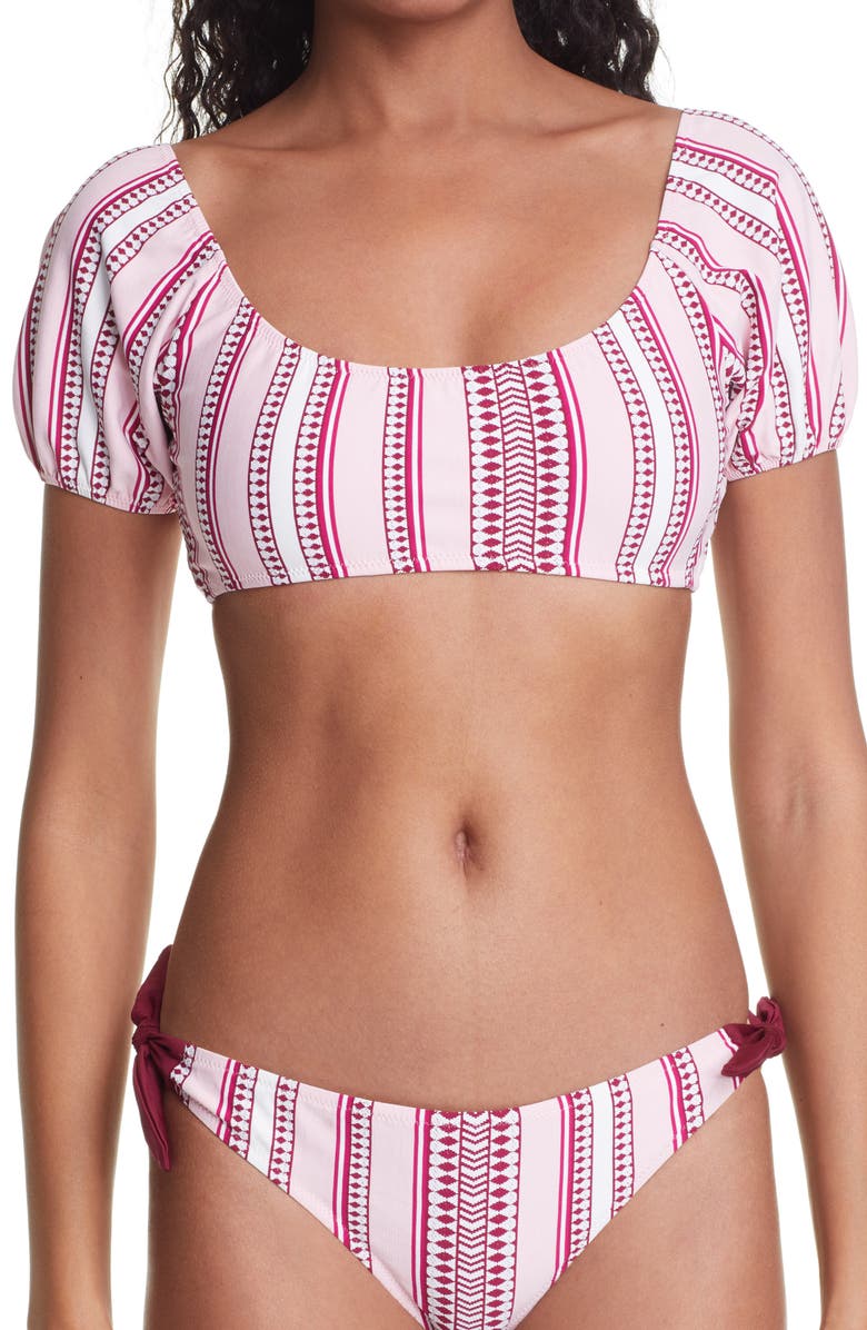 lemlem Neela Pouf Crop Bikini Top, Main, color, 