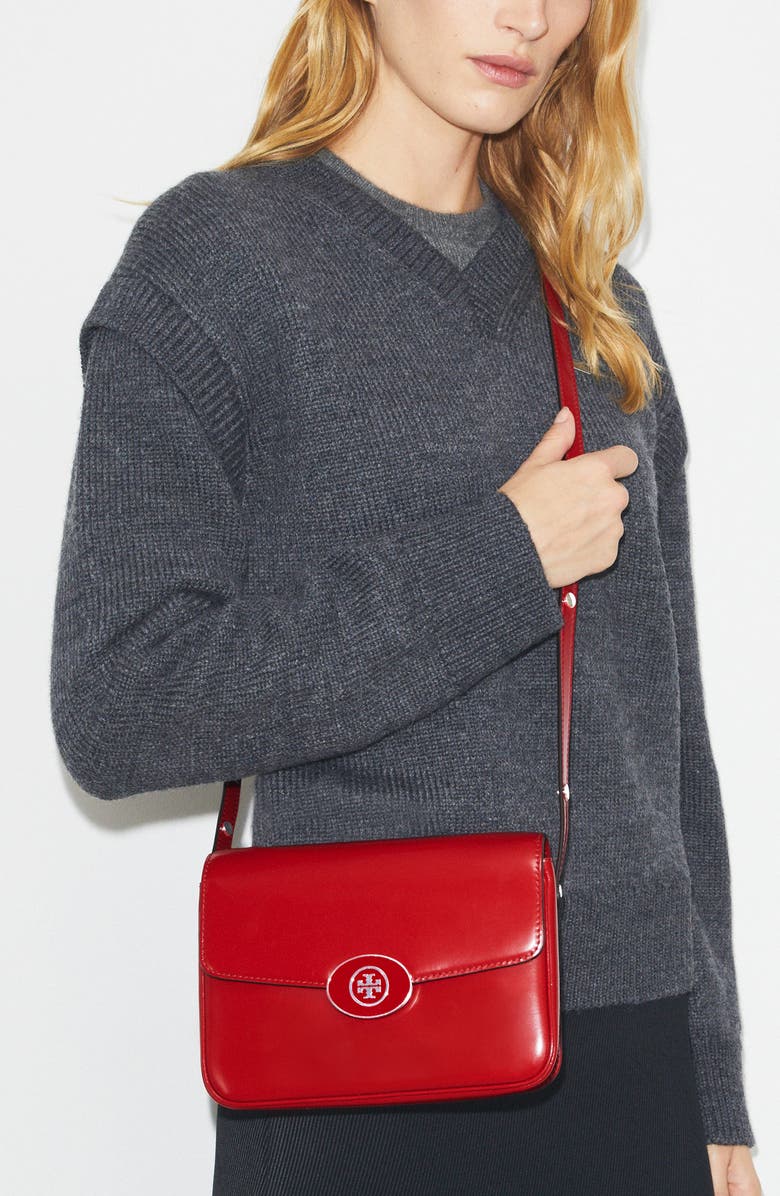 Tory Burch Robinson Spazzolato Leather Convertible Shoulder Bag, Alternate, color,