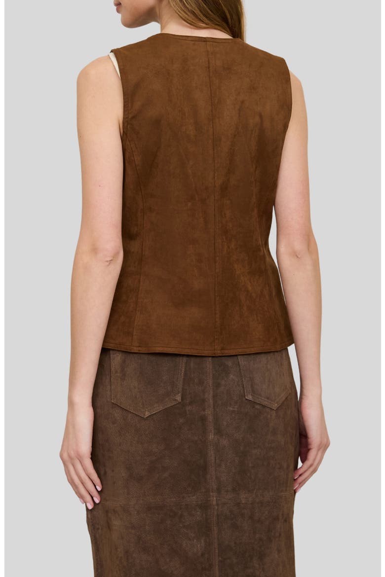 Faux Suede Vest, Alternate, color, BROWN