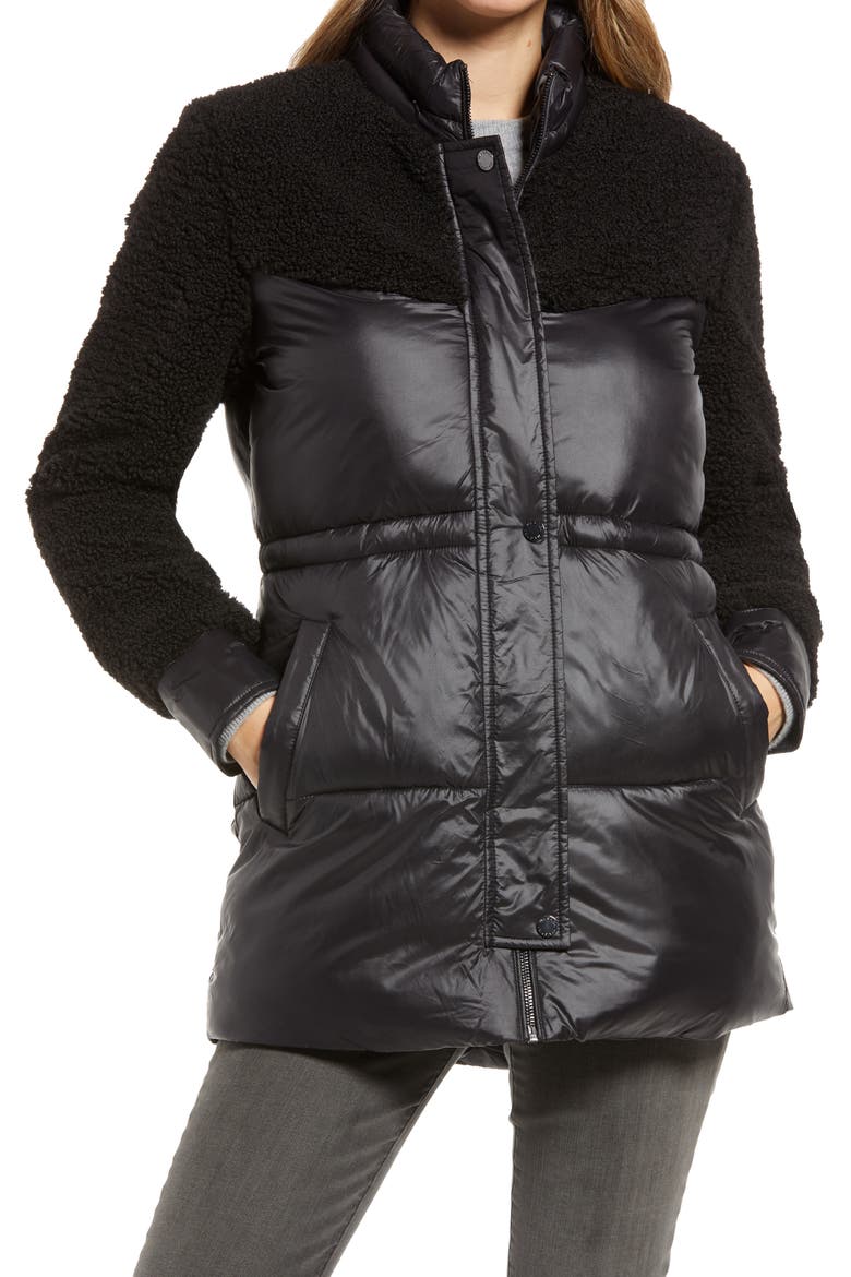 Mixed Media Jacket, Alternate, color, BLACK