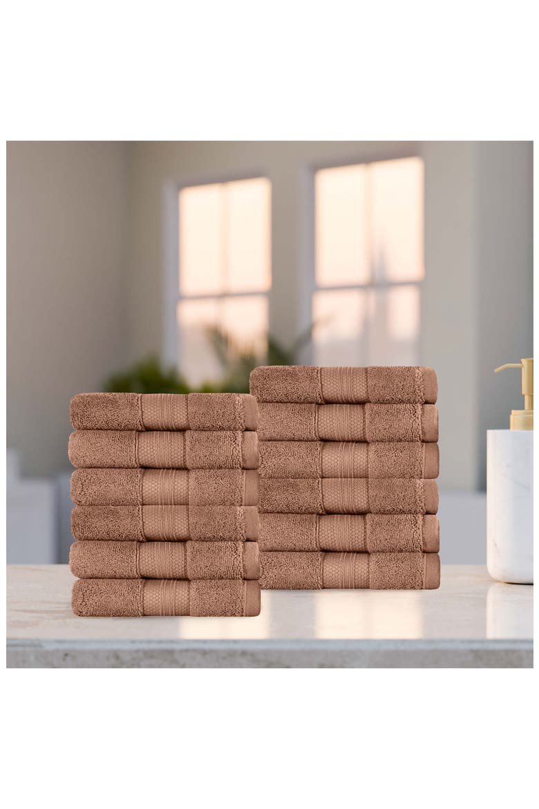 Aria 12-Piece Turkish Cotton Washcloths, Alternate, color, TAUPE