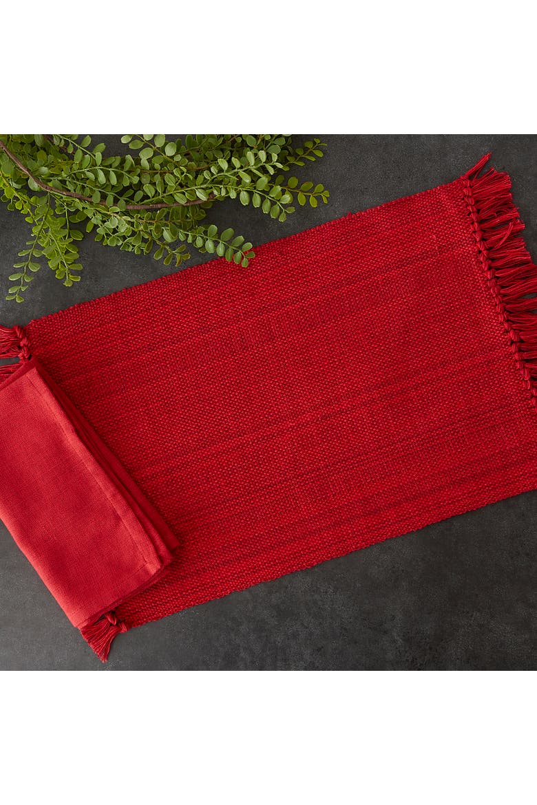 Tango Red Variegated Placemat & Napkin Set/8, Alternate, color, Tango Red