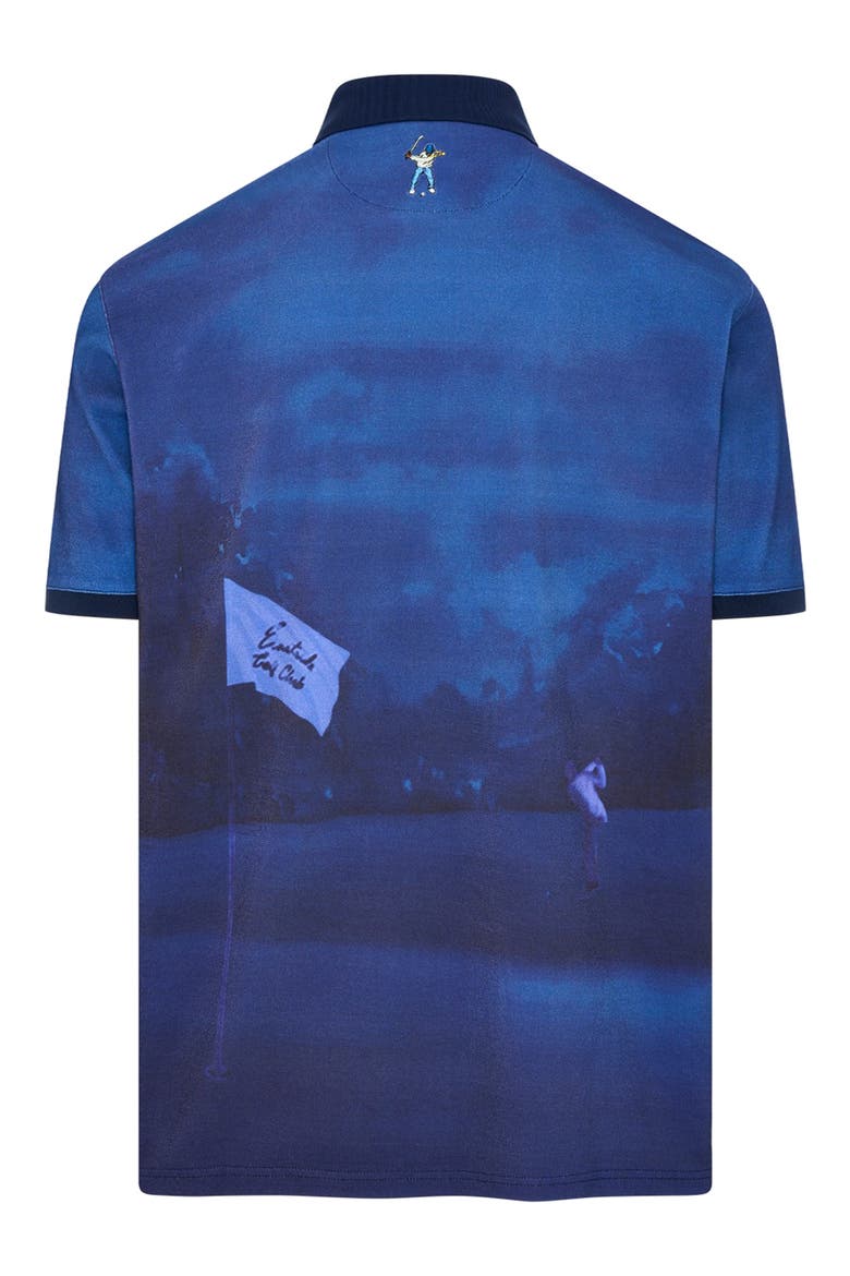 Piqué Graphic Polo, Alternate, color, BLUE VOID
