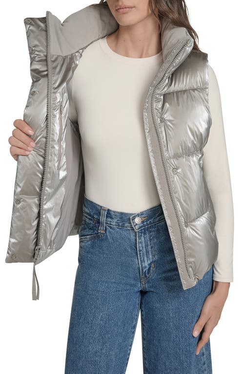 Levi's Quilted Puffer Vest In Silver