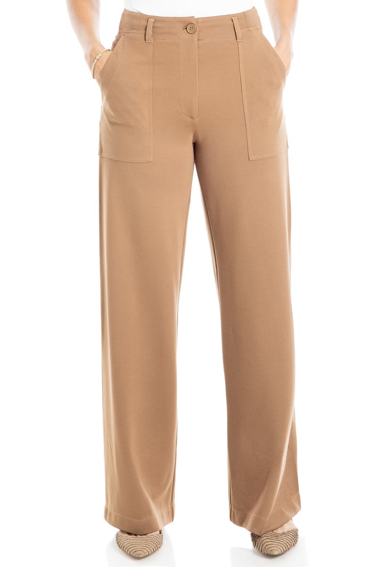 Ponte High Waist Wide Leg Pants, Alternate, color, VICUNA