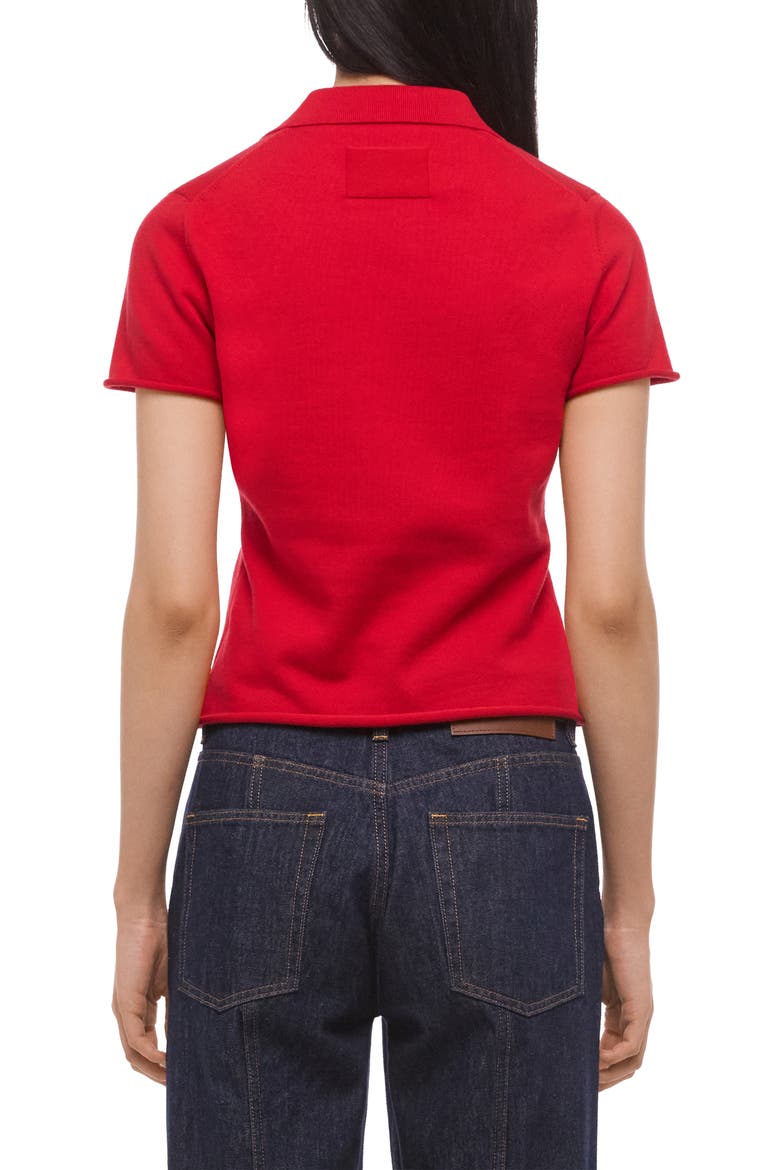 Shrunken Knit Polo, Alternate, color, RED
