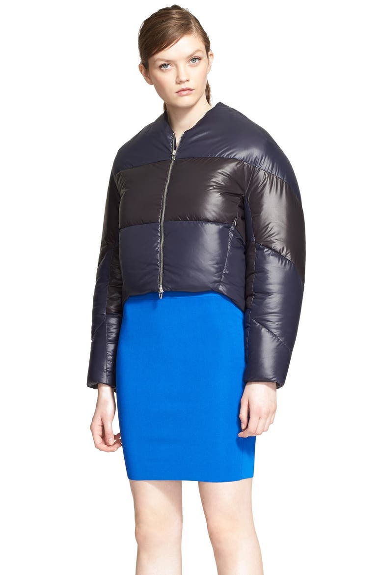 T by Alexander Wang Water-Repellent Crop Nylon Down Jacket, Main, color, INK