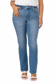 High Waist Ankle Straight Leg Jeans