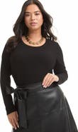 June & Vie Ribbed Scoopneck Top (plus)