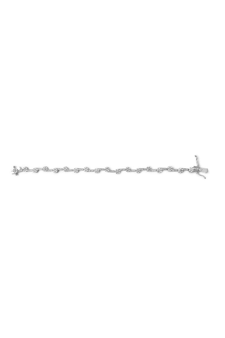 .925 Sterling Silver 2.0 Cttw Diamond Custer Link Bracelet, Alternate, color, Silver