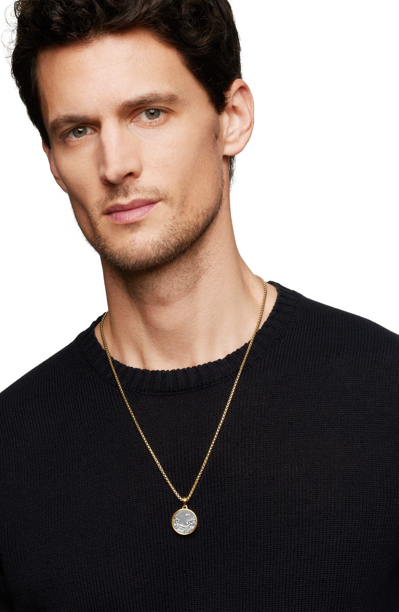 David Yurman Water & Fire Duality Amulet in Sterling Silver with 18K Yellow Gold, Alternate, color, Sterling Silver With 18K Gold