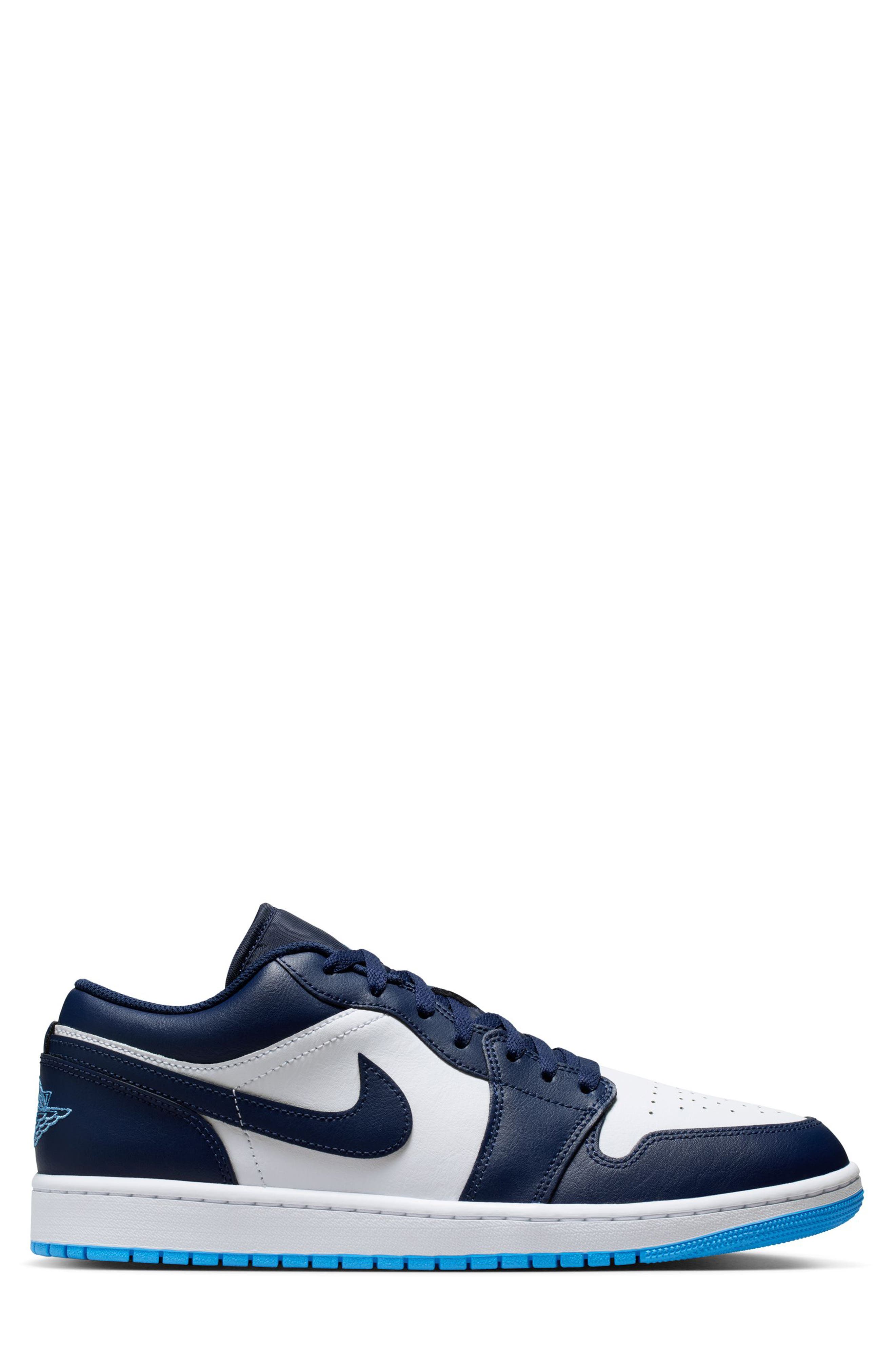 Air Jordan 1 Low Basketball Sneaker, Alternate, color, 404 MNNAVY/UNVBLU