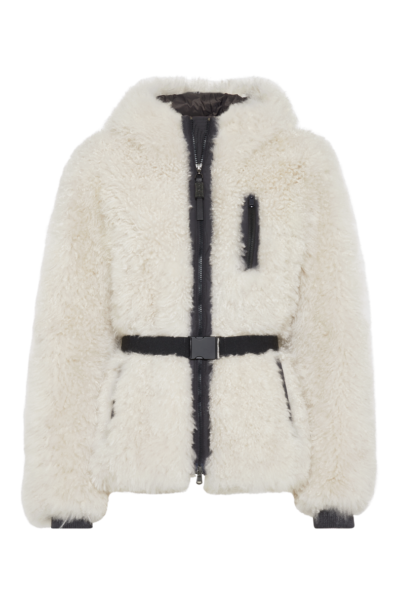 Brunello Cucinelli Plush shearling outerwear, Main, color, 