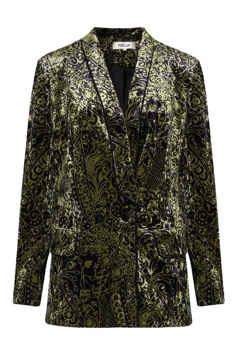 Chiana Paisley Velvet Jacket, Alternate, color, LACED UP